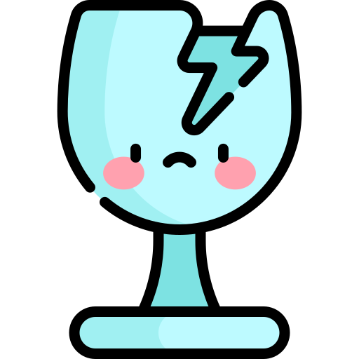 Broken glass Kawaii Lineal color icon