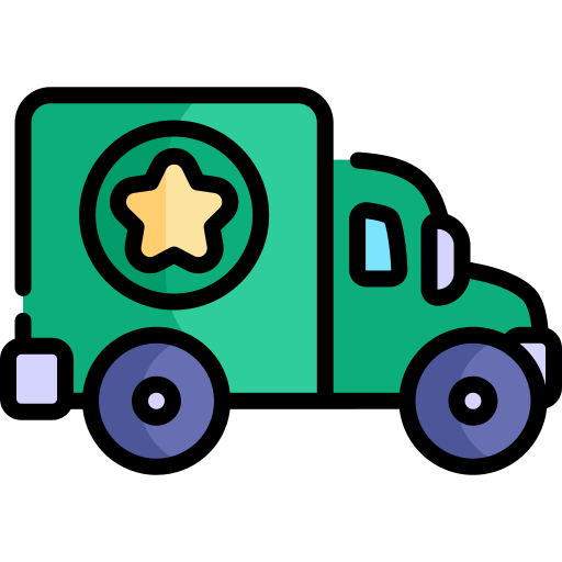 ciężarówka wojskowa Kawaii Lineal color ikona