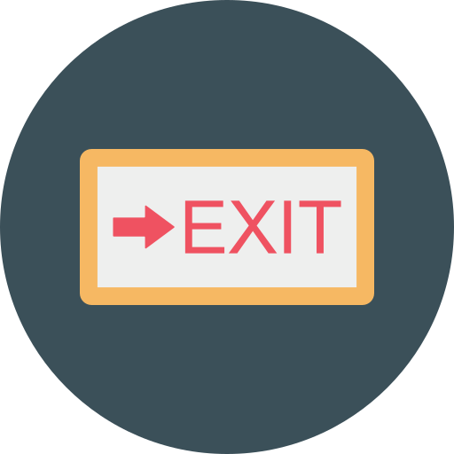 Emergency exit Dinosoft Circular icon