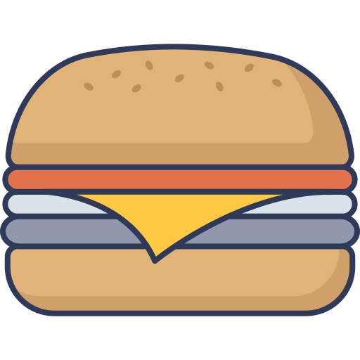 hamburger Dinosoft Lineal Color ikona