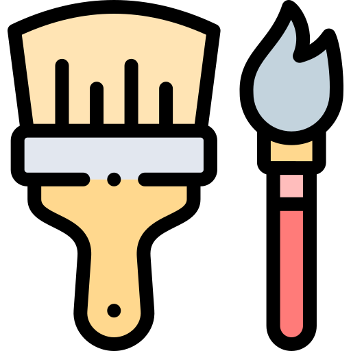 Paint brush Detailed Rounded Lineal color icon