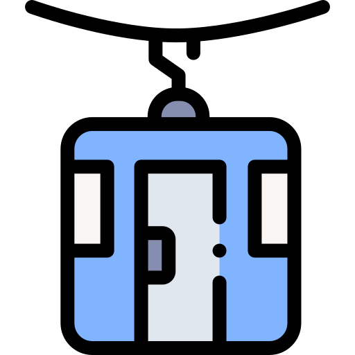 Cable car Detailed Rounded Lineal color icon