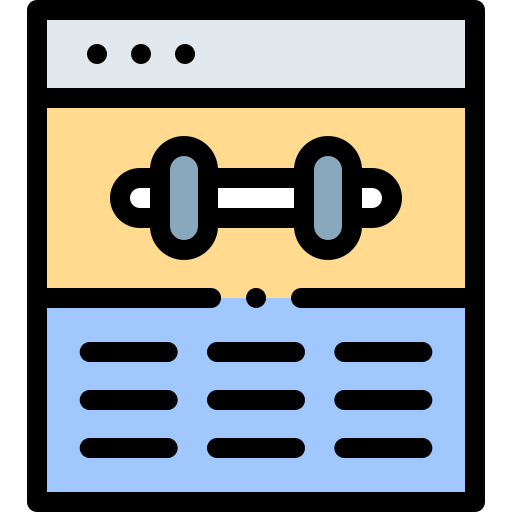 Gym Detailed Rounded Lineal color icon