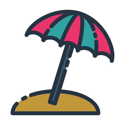parasol plażowy Generic Outline Color ikona