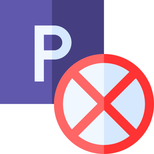 Парковка запрещена Basic Straight Flat иконка