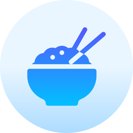 Rice bowl Basic Gradient Circular icon