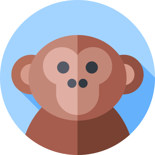 원숭이 Flat Circular Flat icon
