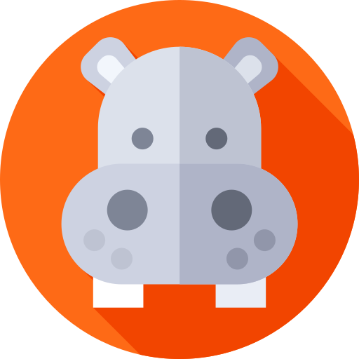 Hippopotamus Flat Circular Flat icon