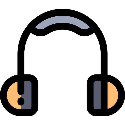 이어폰 Detailed Rounded Lineal color icon