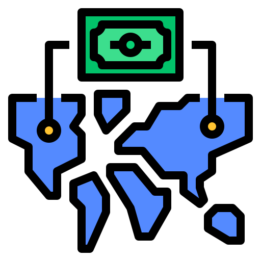 globale economie Ultimatearm Lineal Color icoon