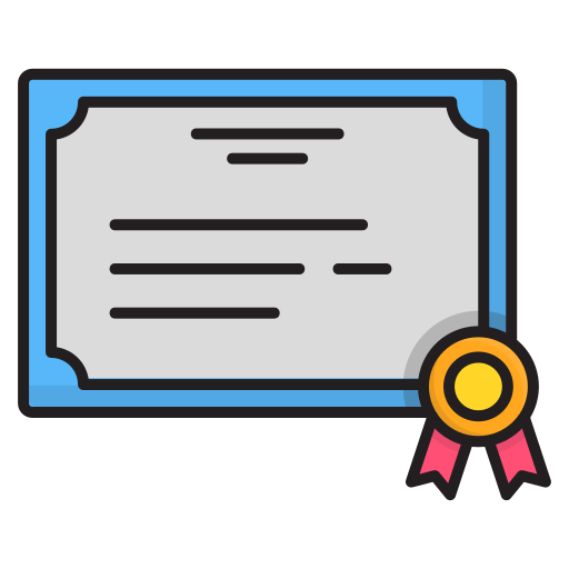 certificaten Generic Outline Color icoon