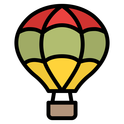 balon powietrzny Iconixar Lineal Color ikona