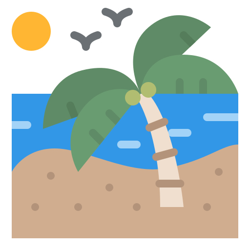 plaża Iconixar Flat ikona