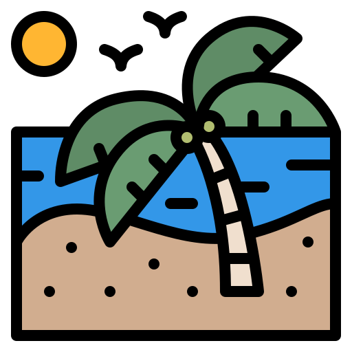 Пляж Iconixar Lineal Color иконка