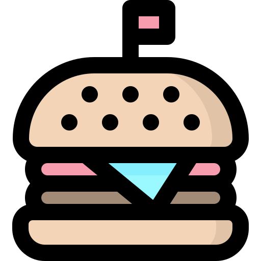 hamburger bqlqn Lineal Color ikona