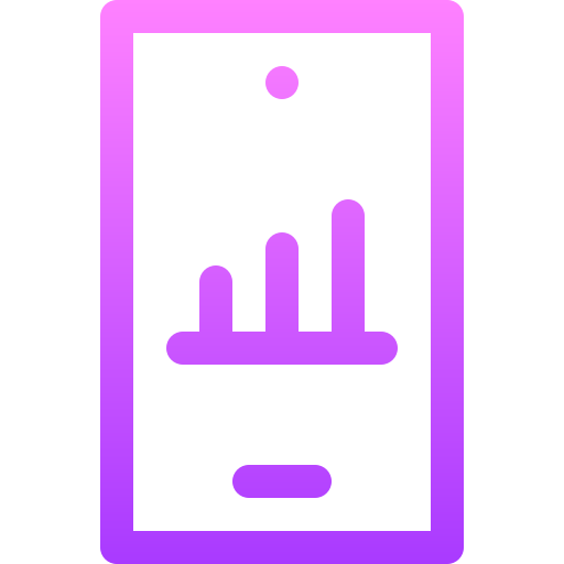 mobile analytics Basic Gradient Lineal color icon