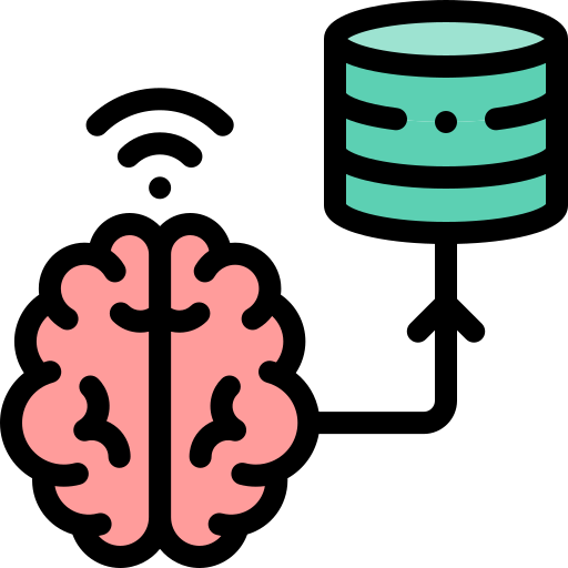 Brain server Detailed Rounded Lineal color icon