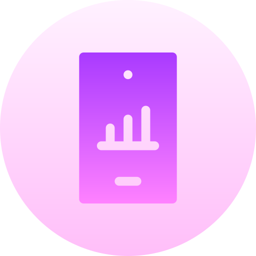 Mobile analytics Basic Gradient Circular icon