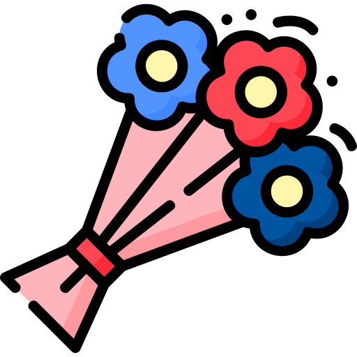 bloemen boeket Special Lineal color icoon