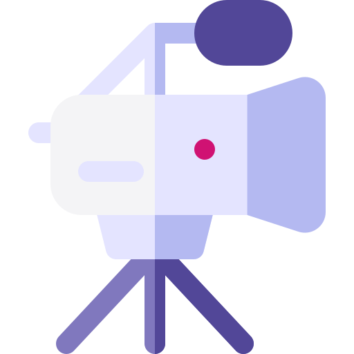 videocamera Basic Rounded Flat icoon
