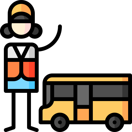 kierowca autobusu Puppet Characters Lineal Color ikona