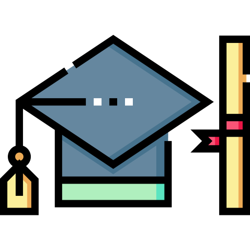 Graduation Detailed Straight Lineal color icon