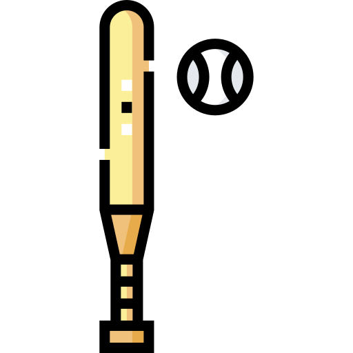 bate de béisbol Detailed Straight Lineal color icono
