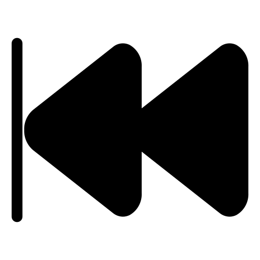 bouton de rembobinage Generic Glyph Icône