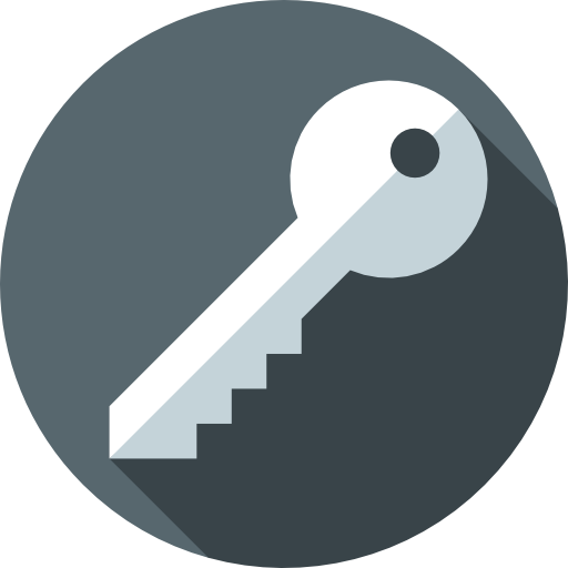 llave de la puerta Flat Circular Flat icono