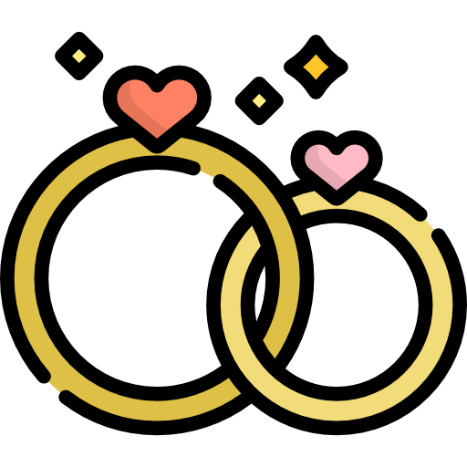 Wedding rings Special Lineal color icon