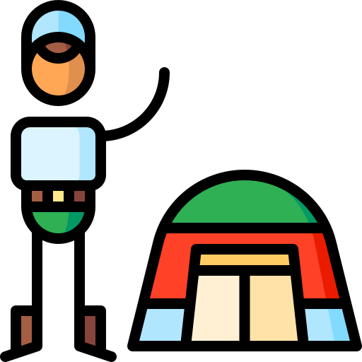 캠핑 Puppet Characters Lineal Color icon