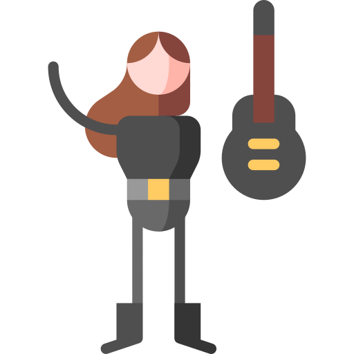 gitarist Puppet Characters Flat icoon