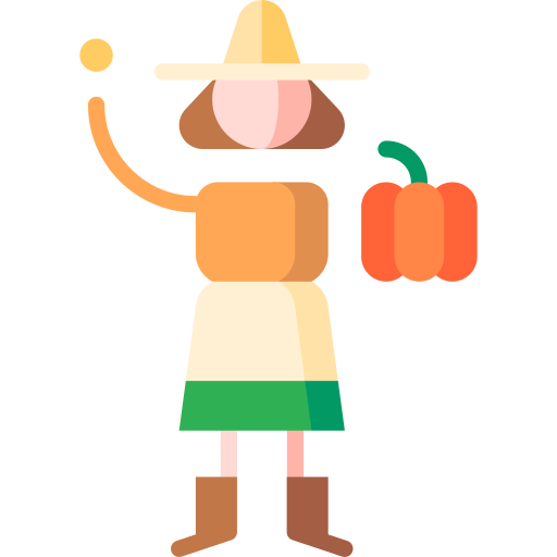 Farmer Puppet Characters Flat icon