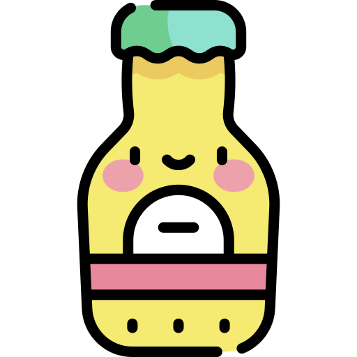 botella de cerveza Kawaii Lineal color icono