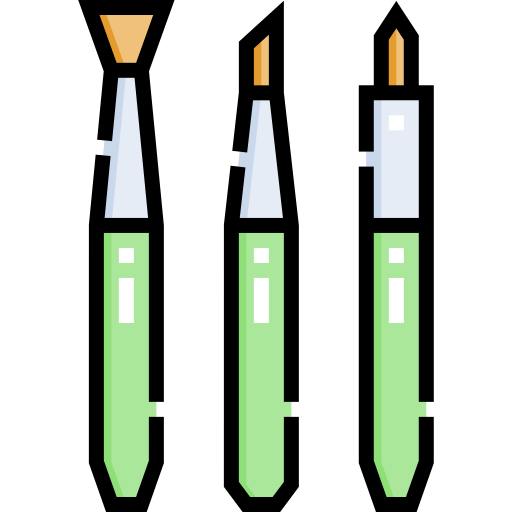 cepillos Detailed Straight Lineal color icono