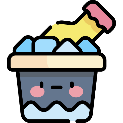 Ice bucket Kawaii Lineal color icon