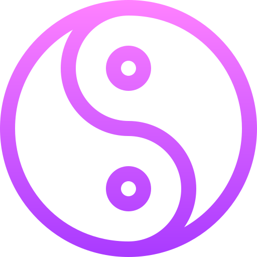 yin yang Basic Gradient Lineal color ikona