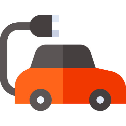 Electric car Basic Straight Flat icon