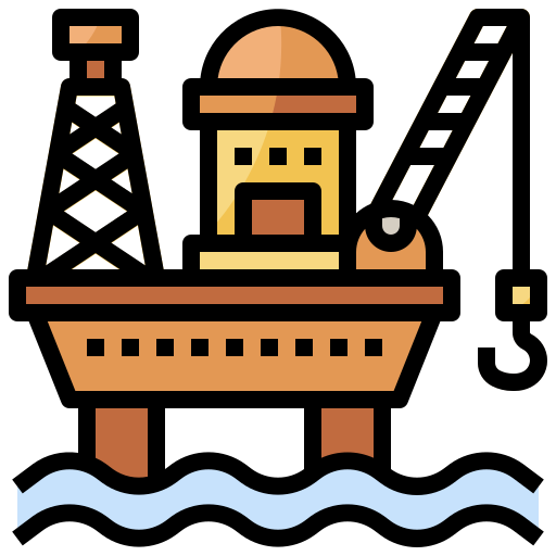 Oil platform Surang Lineal Color icon