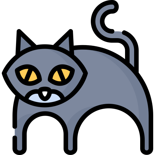 czarny kot Special Lineal color ikona