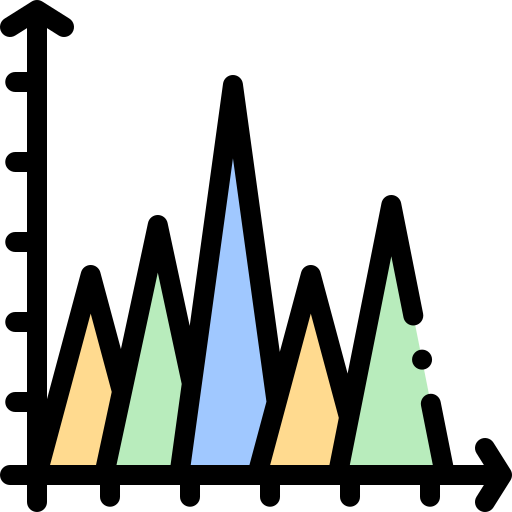 統計 Detailed Rounded Lineal color icon