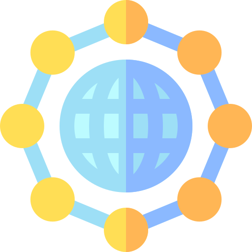conexión global Basic Rounded Flat icono