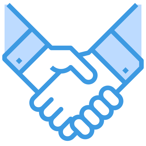 Hand shake itim2101 Blue icon