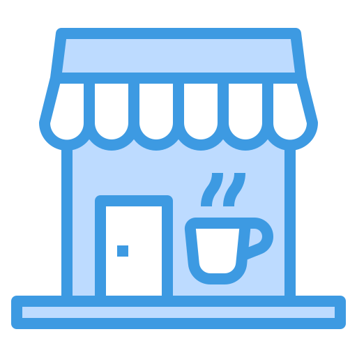 Coffee shop itim2101 Blue icon