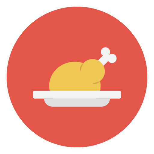 pollo asado Vector Stall Flat icono