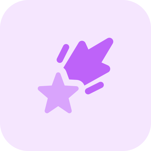 Shooting star Pixel Perfect Tritone icon