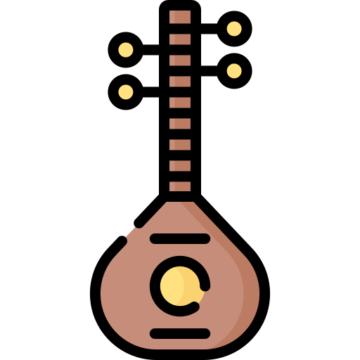 sitar Special Lineal color icono