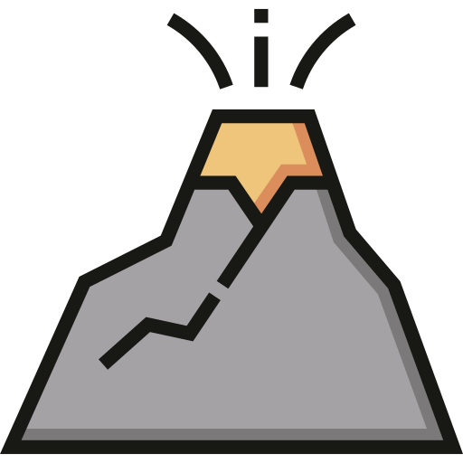 Volcano Detailed Straight Lineal color icon