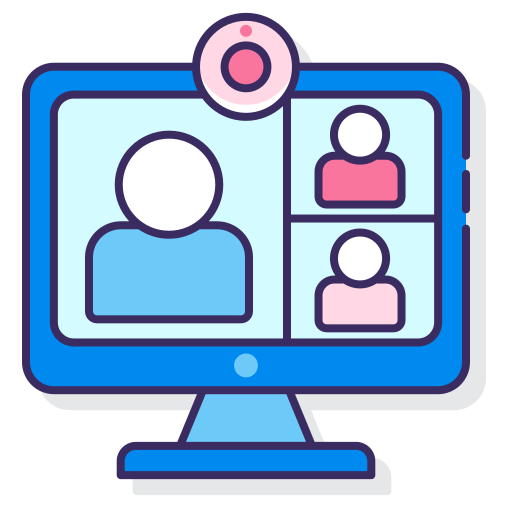 Video conference Flaticons Lineal Color icon