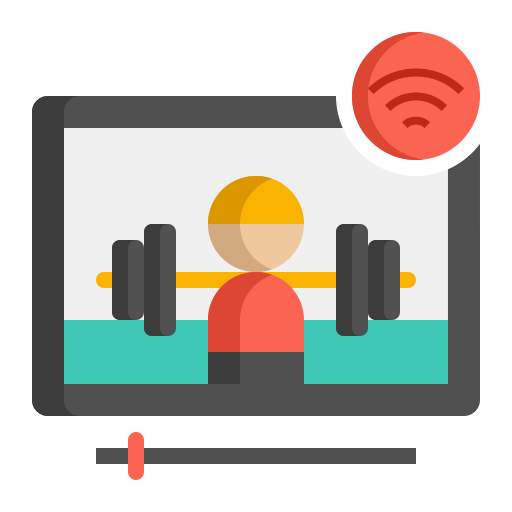 transmisja strumieniowa w internecie Flaticons Flat ikona